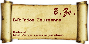 Bárdos Zsuzsanna névjegykártya